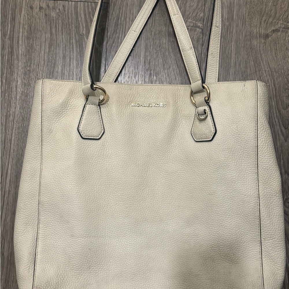 Michael Kors Off-White Leather Tote